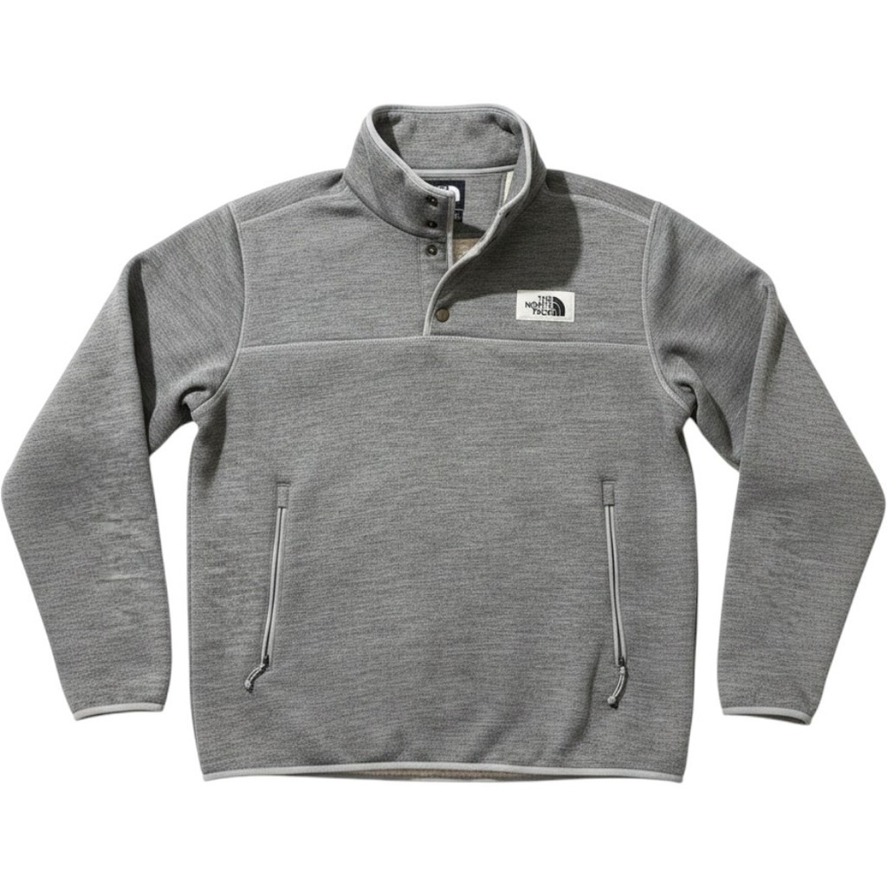 The North Face Mens XL Gordon Lyons Quarter Snap Fleece Pullover Gray Heather